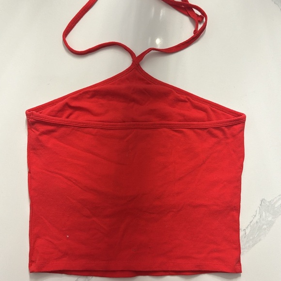Hollister red cotton halter tie top - Picture 2 of 3